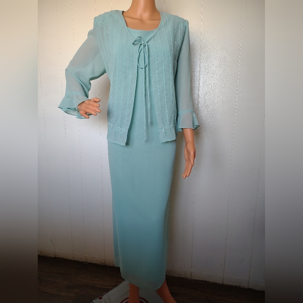 MISS DORBY Aqua Dress Set Size 12